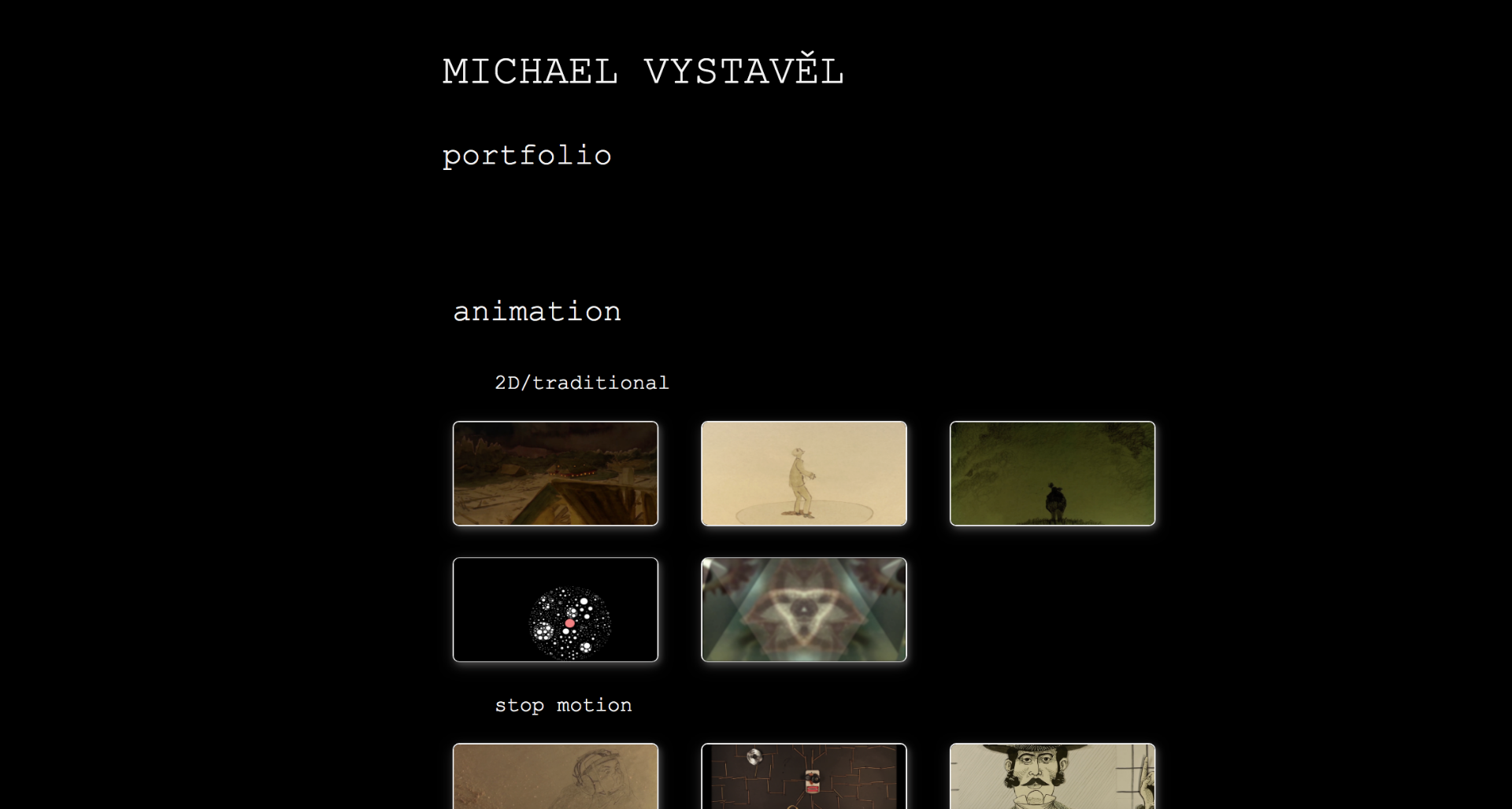 The portfolio page